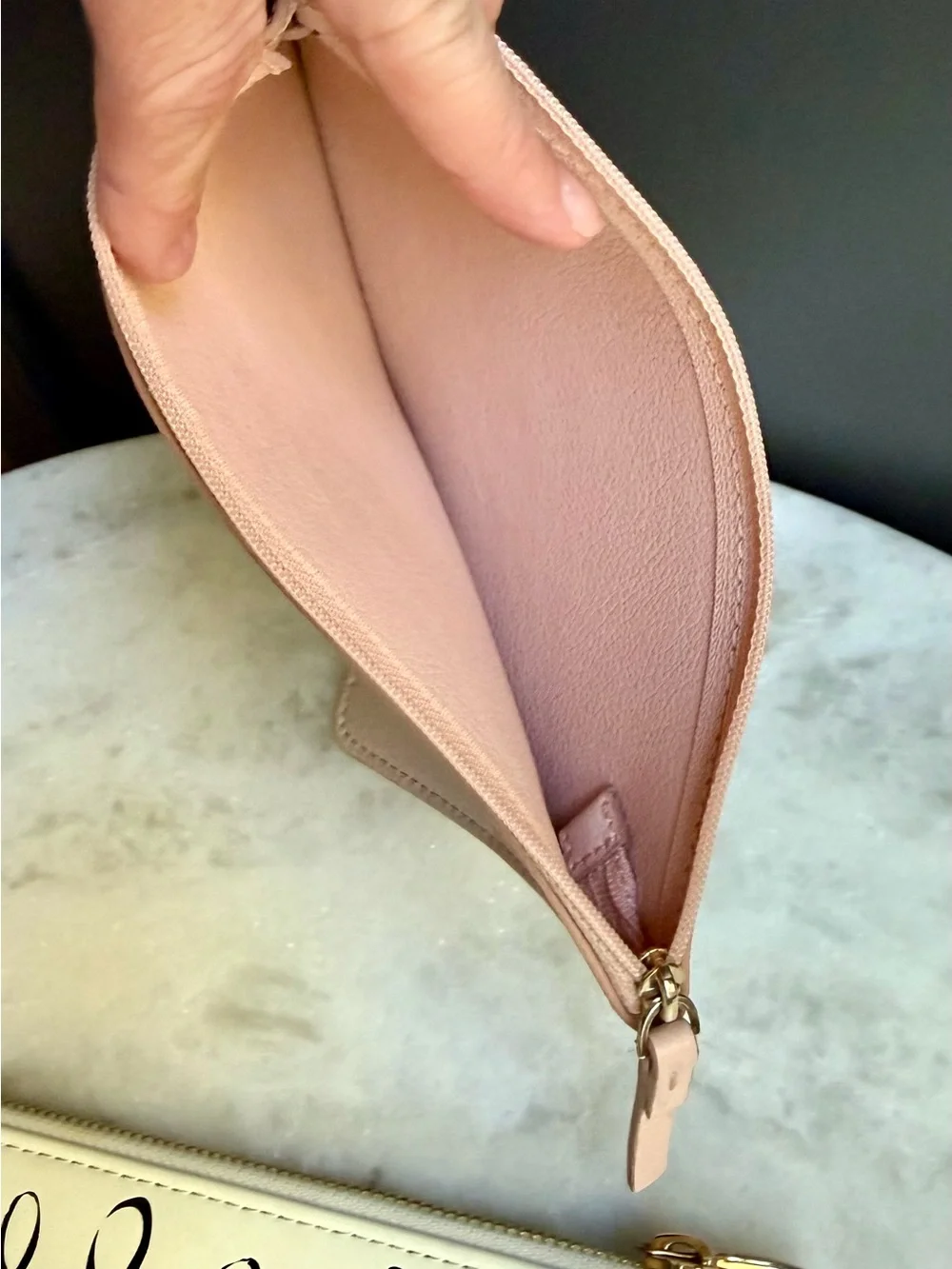 Kate Spade Zip Pouch Set of 2 - Geometric Leather Wristlet & Printed Clutch